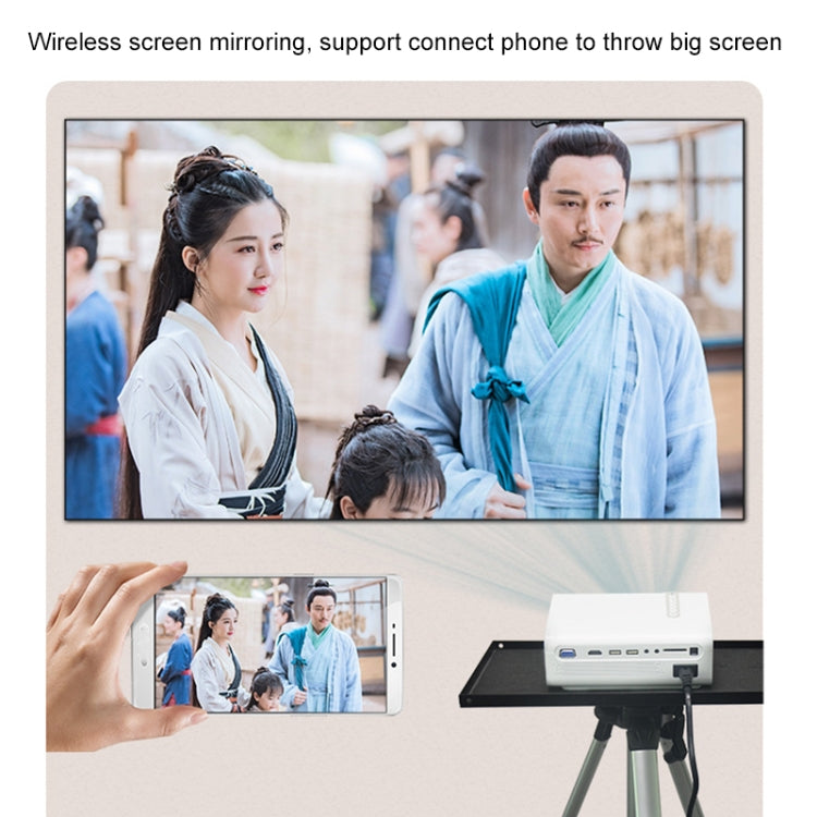 YG530 LED Small 1080P Wireless Screen Mirroring Projector, Power Plug:US Plug(White) - Consumer Electronics by buy2fix | Online Shopping UK | buy2fix