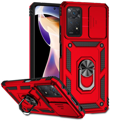 For Xiaomi Redmi Note 11 Pro Global Sliding Camshield Holder Phone Case(Red) - Xiaomi Accessories by buy2fix | Online Shopping UK | buy2fix