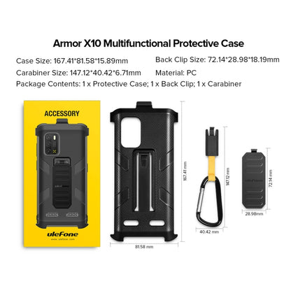 For Ulefone Armor X10 Pro Ulefone Back Clip Phone Case with Carabiner(Black) - Ulefone Cases by Ulefone | Online Shopping UK | buy2fix