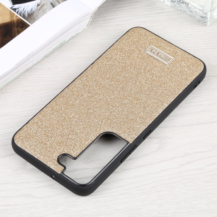 For Samsung Galaxy S22 5G SULADA Shockproof TPU + Handmade Leather Phone Case(Gold) - Galaxy S22 5G Cases by SULADA | Online Shopping UK | buy2fix
