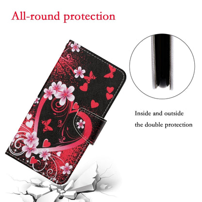 For Xiaomi Redmi 10C Colored Drawing Pattern Flip Leather Case(Red Heart) - Xiaomi Cases by buy2fix | Online Shopping UK | buy2fix