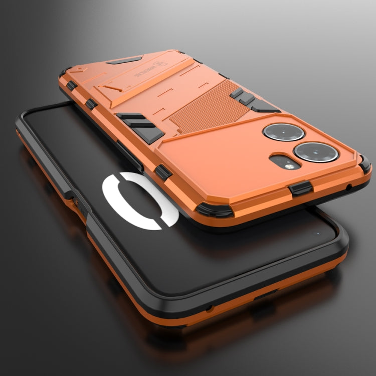 For OPPO K10 5G China Punk Armor 2 in 1 PC + TPU Shockproof Phone Case with Invisible Holder(Orange) - OPPO Cases by buy2fix | Online Shopping UK | buy2fix