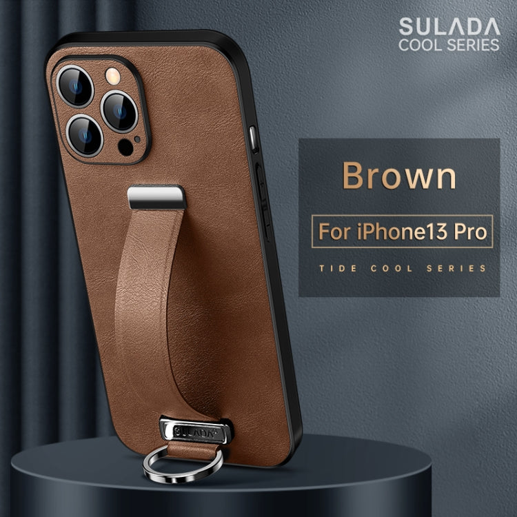 For iPhone 13 Pro SULADA Cool Series PC + Leather Texture Skin Feel Shockproof Phone Case  (Brown) - iPhone 13 Pro Cases by SULADA | Online Shopping UK | buy2fix