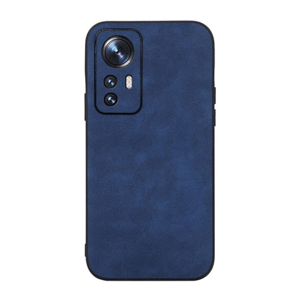 For Xiaomi 12 Pro Morocco Texture PU Shockproof Phone Case(Blue) - Xiaomi Accessories by buy2fix | Online Shopping UK | buy2fix