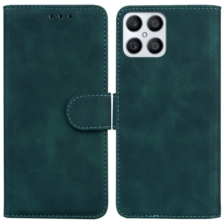 For Honor X8 Skin Feel Pure Color Flip Leather Phone Case(Green) - Mobile Accessories by buy2fix | Online Shopping UK | buy2fix