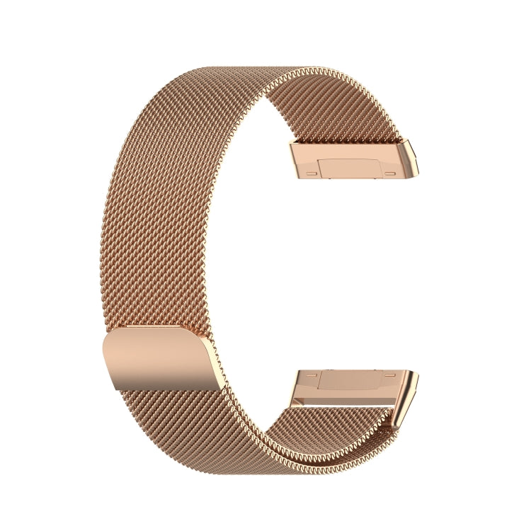 For Fitbit  Versa 4 Milanese Magnetic Metal Weave Watchband(Rose Gold) - Watch Bands by buy2fix | Online Shopping UK | buy2fix