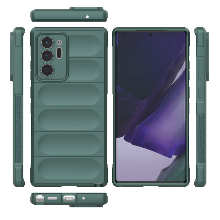 For Samsung Galaxy Note20 Ultra Magic Shield TPU + Flannel Phone Case(Dark Green) - Samsung Accessories by buy2fix | Online Shopping UK | buy2fix