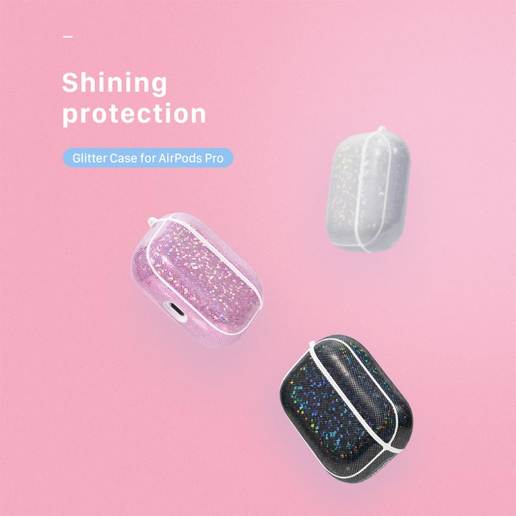 NIILLKIN Anti-fall PU + TPU Shining Protection Glitter Case for AirPods Pro(Pink) - For AirPods Pro by NILLKIN | Online Shopping UK | buy2fix