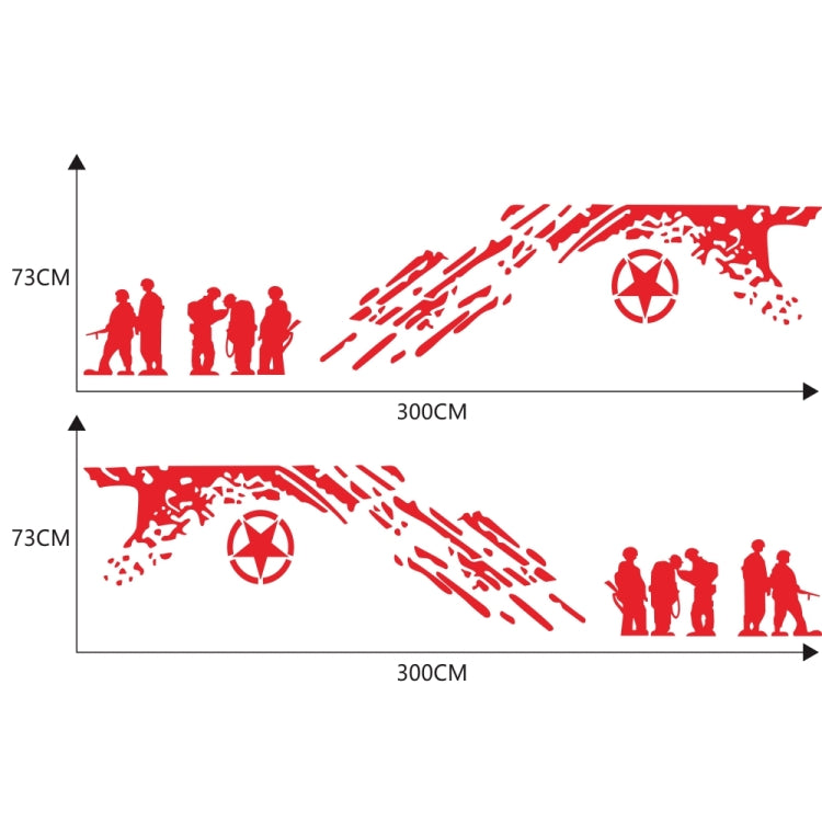 2 PCS/Set D-123 Soldiers Pattern Car Modified Decorative Sticker(Red) - In Car by buy2fix | Online Shopping UK | buy2fix