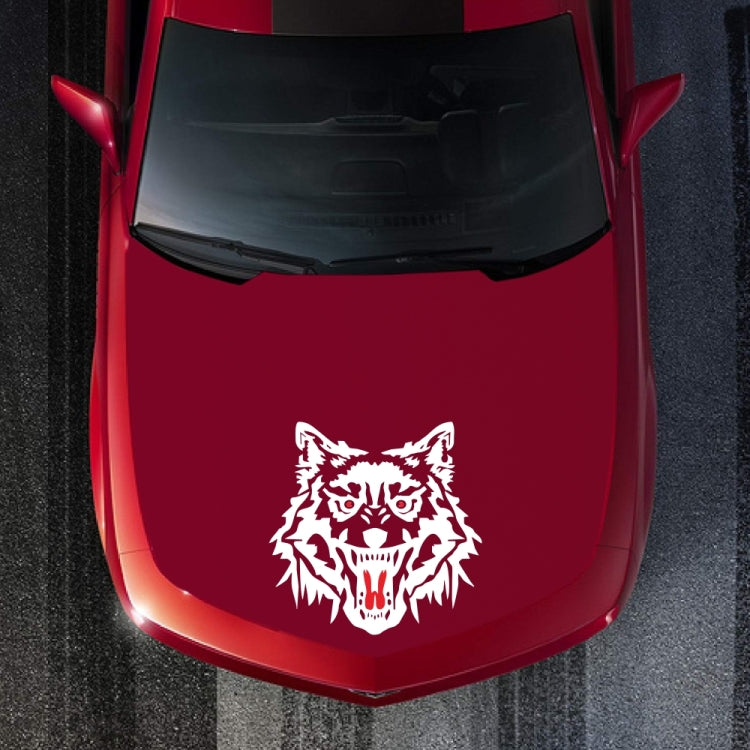 2 PCS/Set D-218 Wolf Totem Pattern Car Modified Decorative Sticker(White) - In Car by buy2fix | Online Shopping UK | buy2fix