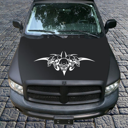 D-299 Skull Pattern Car Modified Hood Decorative Sticker(White) - In Car by buy2fix | Online Shopping UK | buy2fix