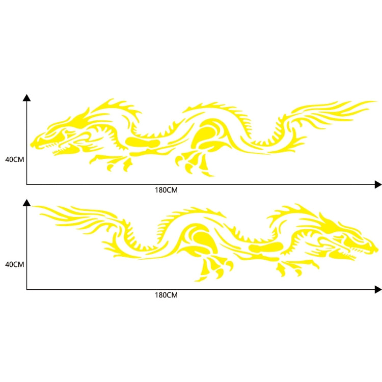 2 PCS/Set D-418 Dragon Totem Tribe Pattern Car Modified Decorative Sticker(Yellow) - In Car by buy2fix | Online Shopping UK | buy2fix