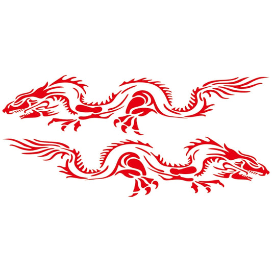 2 PCS/Set D-418 Dragon Totem Tribe Pattern Car Modified Decorative Sticker(Red) - In Car by buy2fix | Online Shopping UK | buy2fix