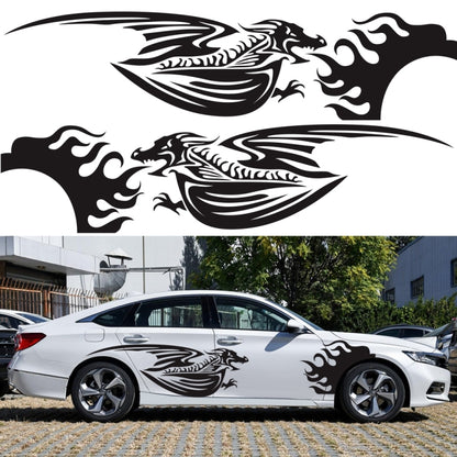 2 PCS/Set D-489 Fire-breathing Dragon Pattern Car Modified Decorative Sticker(Black) - In Car by buy2fix | Online Shopping UK | buy2fix