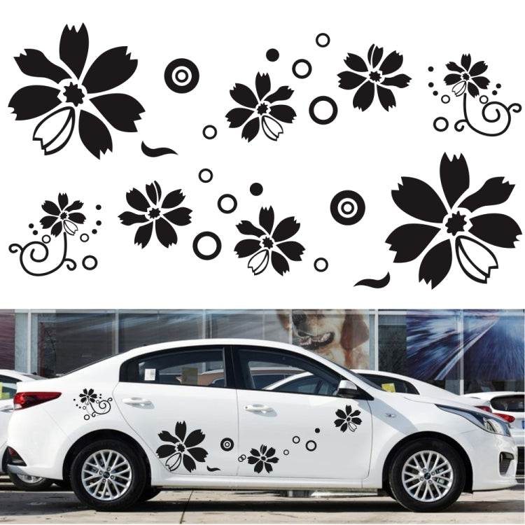 2 PCS/Set D-510 Flowers Pattern Car Modified Decorative Sticker(Red) - In Car by buy2fix | Online Shopping UK | buy2fix