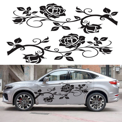 2 PCS/Set D-545 Rose Pattern Car Modified Decorative Sticker(White) - In Car by buy2fix | Online Shopping UK | buy2fix