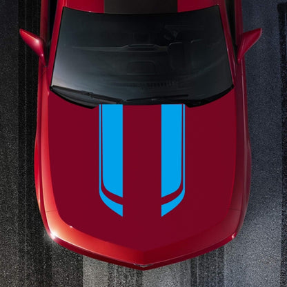 D-711 Stripe Pattern Car Modified Hood Decorative Sticker(Blue) - In Car by buy2fix | Online Shopping UK | buy2fix