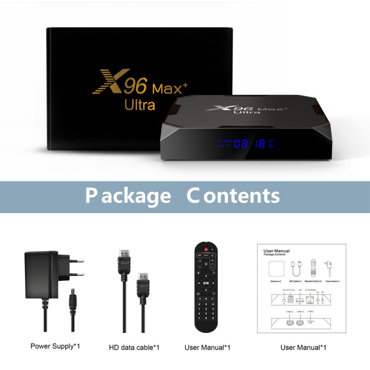X96 Max+ Ultra 4GB+64GB Amlogic S905X4 8K Smart TV BOX Android 11.0 Media Player, Plug Type:UK Plug - Consumer Electronics by buy2fix | Online Shopping UK | buy2fix