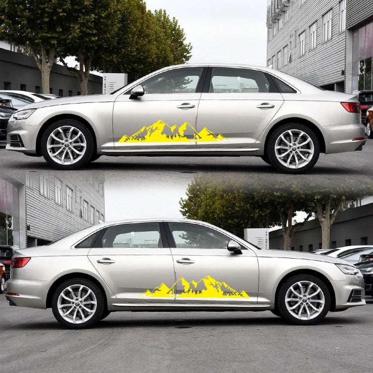 2 PCS/Set D-750 Mountain Pattern Car Modified Decorative Sticker(Yellow) - In Car by buy2fix | Online Shopping UK | buy2fix