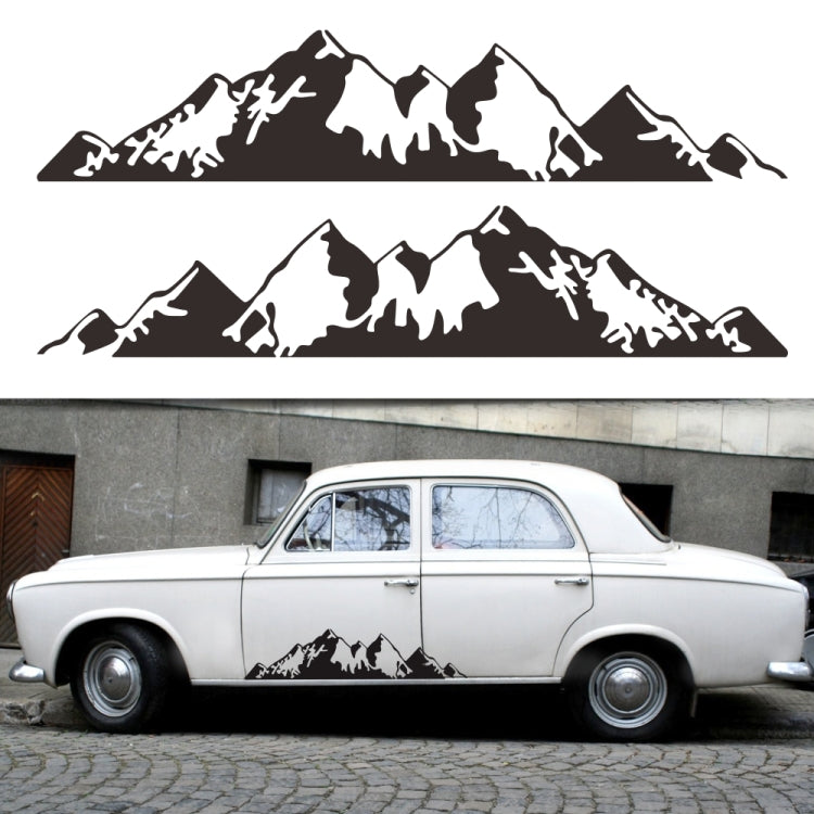 2 PCS/Set D-750 Mountain Pattern Car Modified Decorative Sticker(Black) - In Car by buy2fix | Online Shopping UK | buy2fix