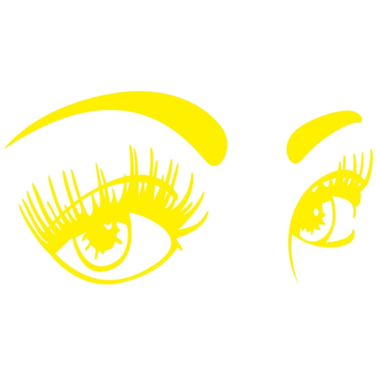 D-821 Beauty Eyes Pattern Car Modified Decorative Sticker(Yellow) - In Car by buy2fix | Online Shopping UK | buy2fix