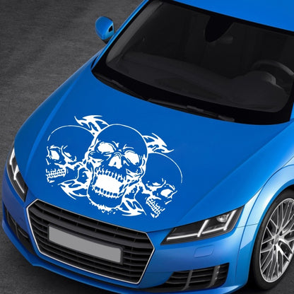 D-923 Three Skulls Pattern Car Modified Decorative Sticker(White) - In Car by buy2fix | Online Shopping UK | buy2fix