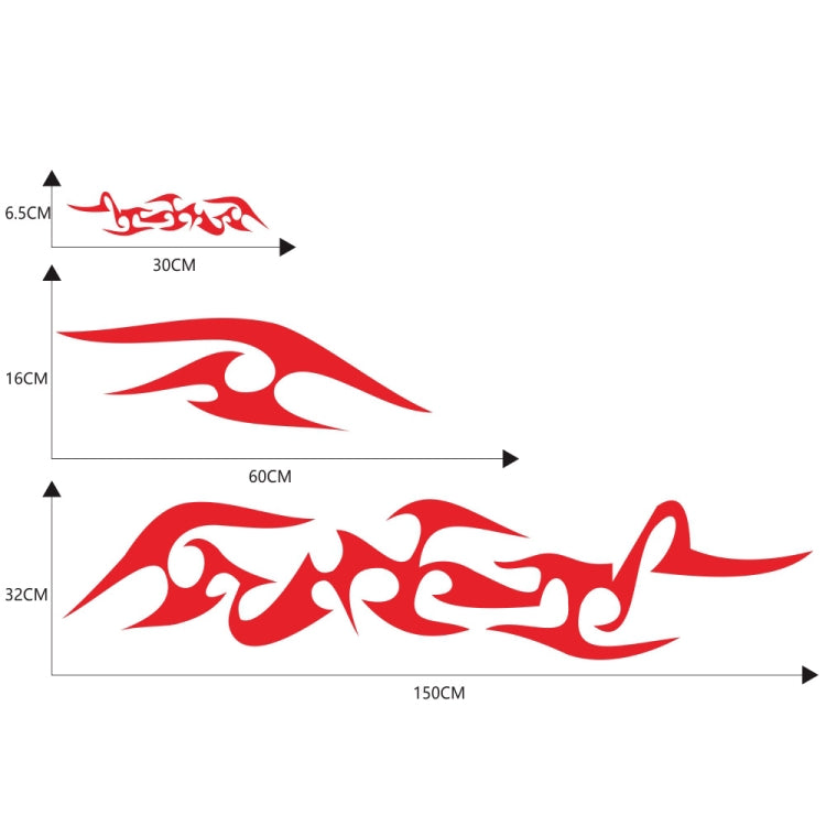 2 PCS/Set D-925 Flame Pattern Car Modified Decorative Sticker(Red) - In Car by buy2fix | Online Shopping UK | buy2fix