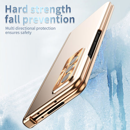 For Samsung Galaxy Z Fold3 5G Electroplating Hinged Folding Phone Case with S Pen Fold Edition(Gold) - Samsung Accessories by buy2fix | Online Shopping UK | buy2fix