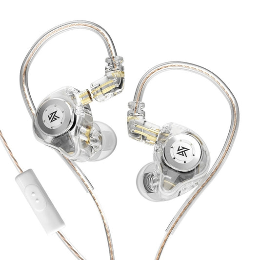 KZ-EDX PRO 1.25m Dynamic HiFi In-Ear Sports Music Headphones, Style:With Microphone(Transparent) - In Ear Wired Earphone by KZ | Online Shopping UK | buy2fix