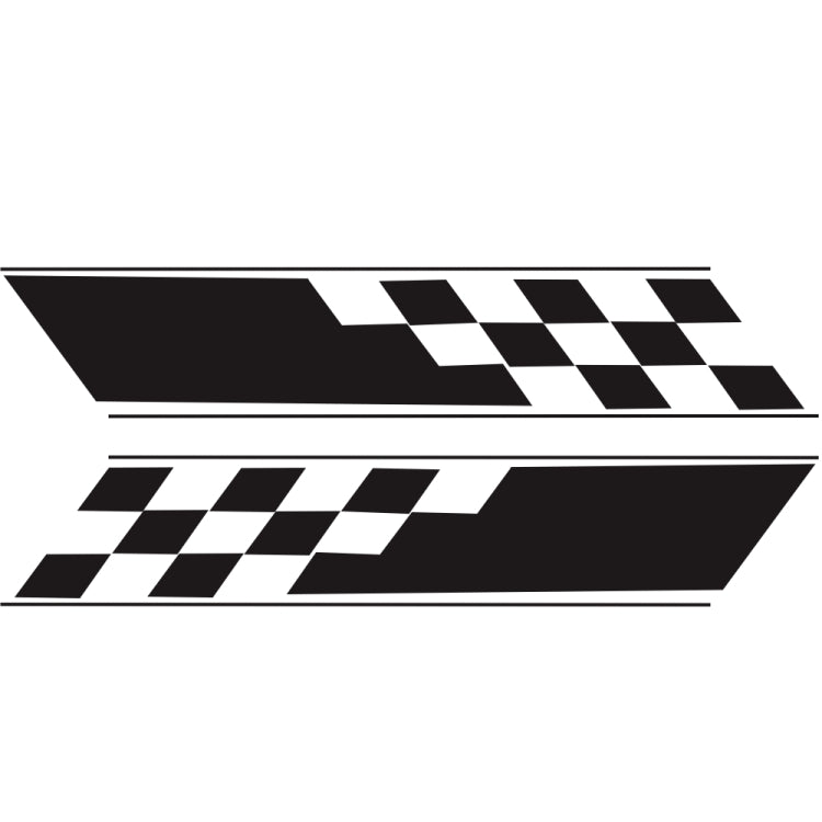 2 PCS/Set D-962 Checkered Flag Pattern Car Modified Decorative Sticker(Black) - In Car by buy2fix | Online Shopping UK | buy2fix