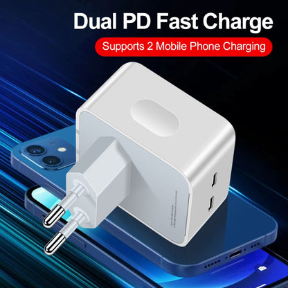 PD 50W Dual USB-C / Type-C Ports Charger(EU Plug) - USB Charger by buy2fix | Online Shopping UK | buy2fix