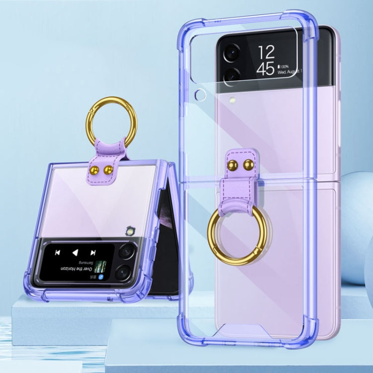 For Samsung Galaxy Z Flip4 GKK Airbag Protective Phone Case with Ring(Purple) - Galaxy Z Flip4 5G Cases by GKK | Online Shopping UK | buy2fix