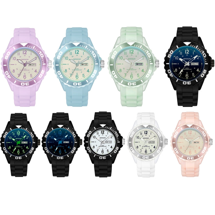 SANDA 1053 Womens TPU Strap Dual Display Waterproof Electronic Watch(White) - Silicone Strap Watches by SANDA | Online Shopping UK | buy2fix