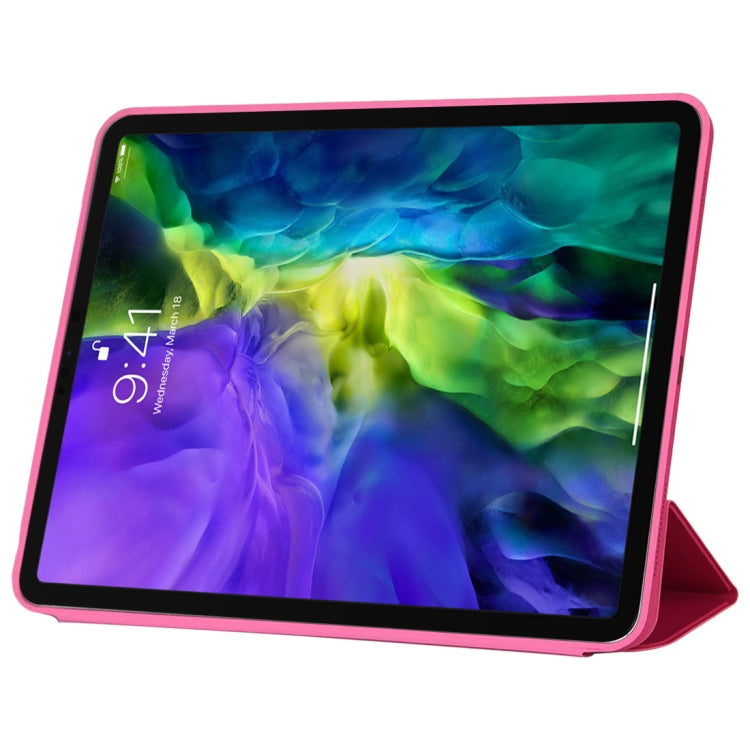 For iPad Pro 11 2022 / 2021 / 2020 3-fold Horizontal Flip Smart Leather Tablet Case with Sleep / Wake-up Function & Holder(Rose Red) - iPad Pro 11 (2022/2021) Cases by buy2fix | Online Shopping UK | buy2fix