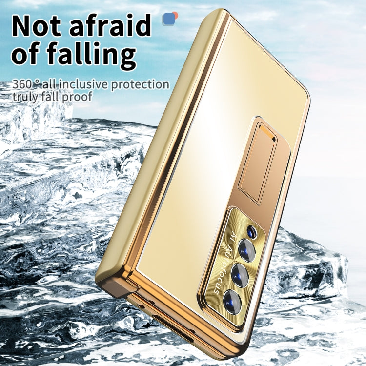 For Samsung Galaxy Z Fold3 5G Aluminum Alloy Double Hinge Shockproof Phone Protective Case(Champagne Gold) - Galaxy Phone Cases by buy2fix | Online Shopping UK | buy2fix