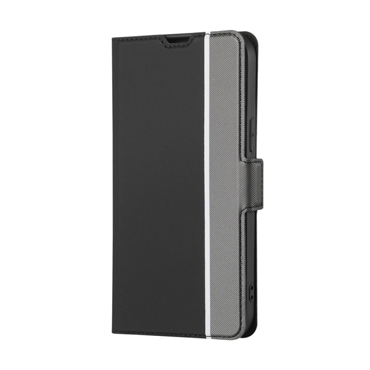 For OPPO Reno 8 5G Twill Texture Side Button Leather Phone Case(Black) - OPPO & vivo Accessories by buy2fix | Online Shopping UK | buy2fix