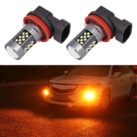 1 Pair H11 12V 7W Continuous Car LED Fog Light(Orange Light) - In Car by buy2fix | Online Shopping UK | buy2fix