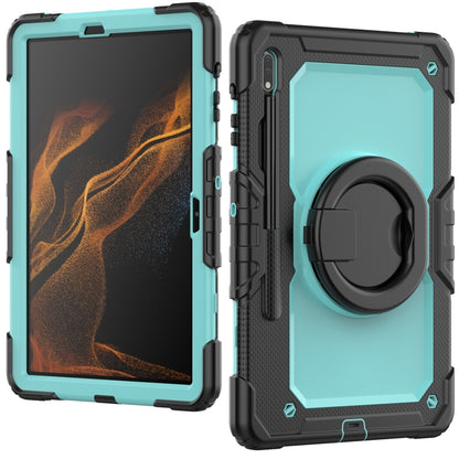 For Samsung Galaxy Tab S8+ / S7+ Bracelet Holder Silicone + PC Tablet Case(Light Blue) - Galaxy Tab S8+ Cases by buy2fix | Online Shopping UK | buy2fix