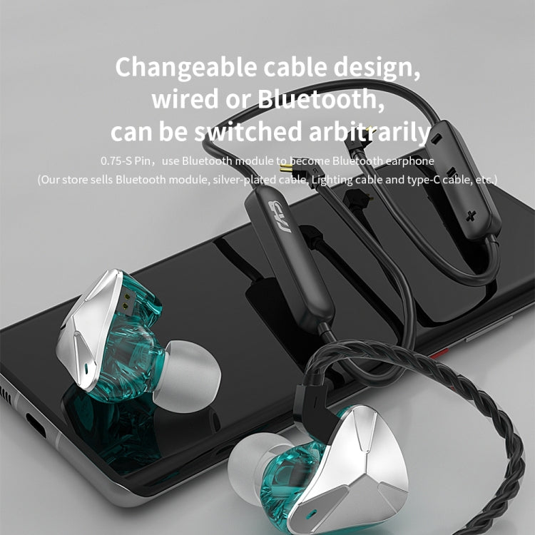 CVJ Demon Double Dynamic Coil HiFi Music Wired Earphone No Mic(Silver) - In Ear Wired Earphone by CVJ | Online Shopping UK | buy2fix