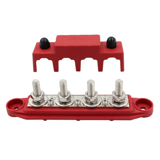Red M8 Stud RV Ship High Current Power Distribution Terminal Block with Cover - In Car by buy2fix | Online Shopping UK | buy2fix