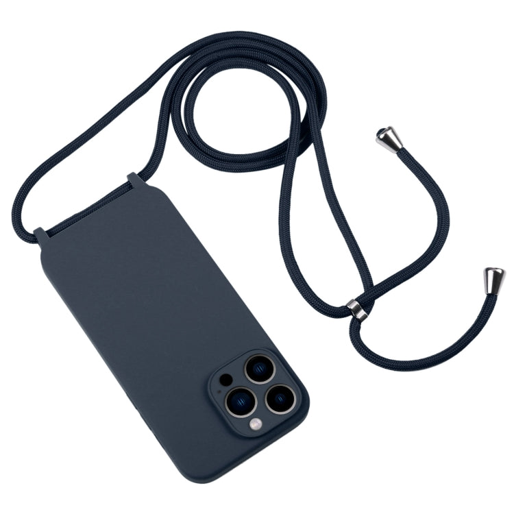 For iPhone 13 Pro Max Crossbody Lanyard Liquid Silicone Case(Midnight Blue) - iPhone 13 Pro Max Cases by buy2fix | Online Shopping UK | buy2fix