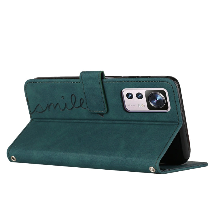 For Xiaomi 12T/12T Pro/Redmi K50 Ultra Skin Feel Heart Pattern Leather Phone Case(Green) - Xiaomi Cases by buy2fix | Online Shopping UK | buy2fix