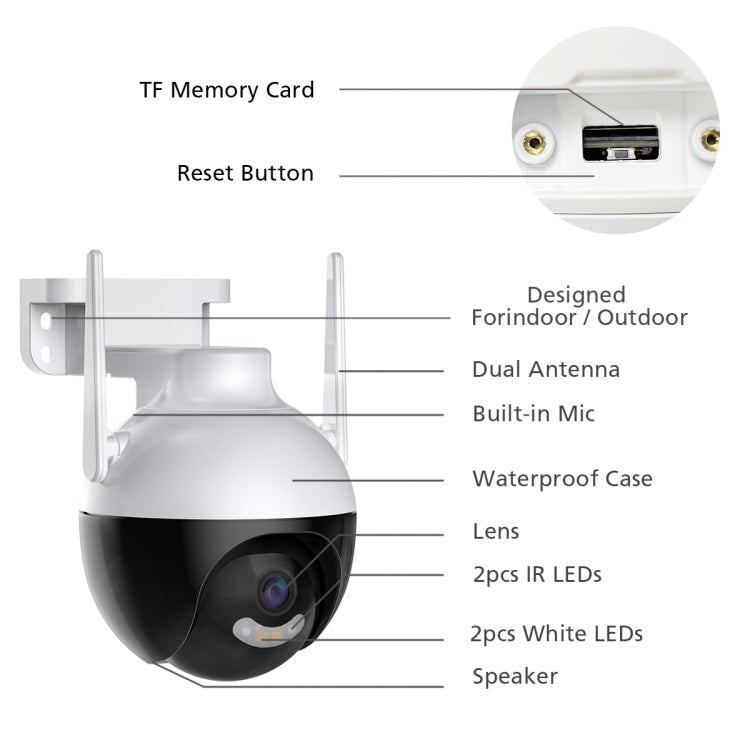 QX62 4MP HD Wireless WiFi Smart Surveillance Camera, Specification:UK Plug - Security by buy2fix | Online Shopping UK | buy2fix