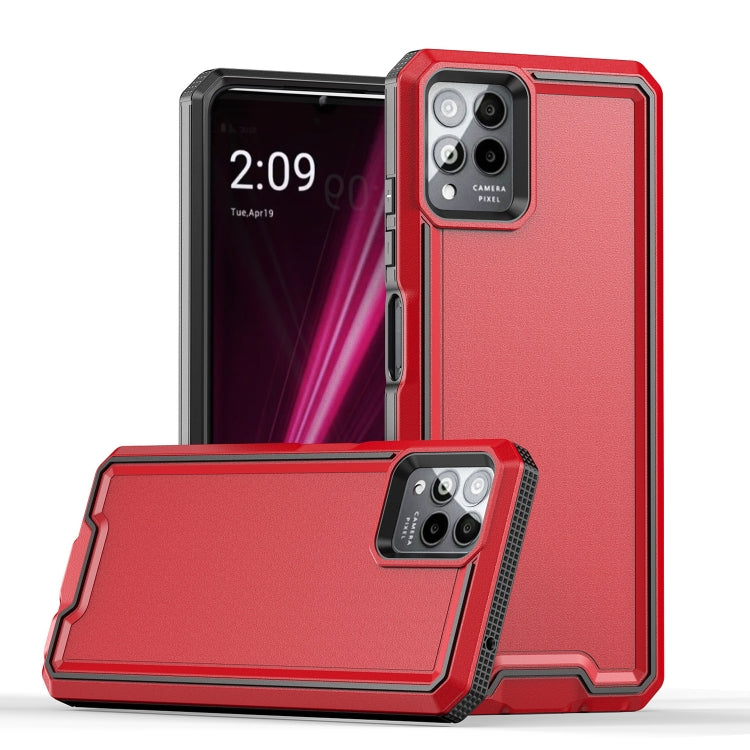 For T-Mobile Revvl 6 Pro 5G Armour Two-color TPU + PC Phone Case(Red+Black) - More Brand by buy2fix | Online Shopping UK | buy2fix