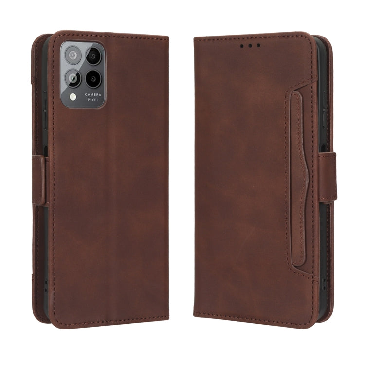 For T-Mobile REVVL 6 Pro 5G Skin Feel Calf Texture Card Slots Leather Phone Case(Brown) - More Brand by buy2fix | Online Shopping UK | buy2fix