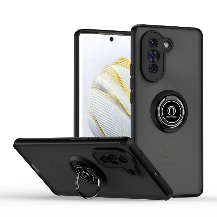 For Huawei nova 10 Q Shadow 1 Series TPU + PC Phone Case with Ring Holder(Black+Black) - Huawei Cases by buy2fix | Online Shopping UK | buy2fix