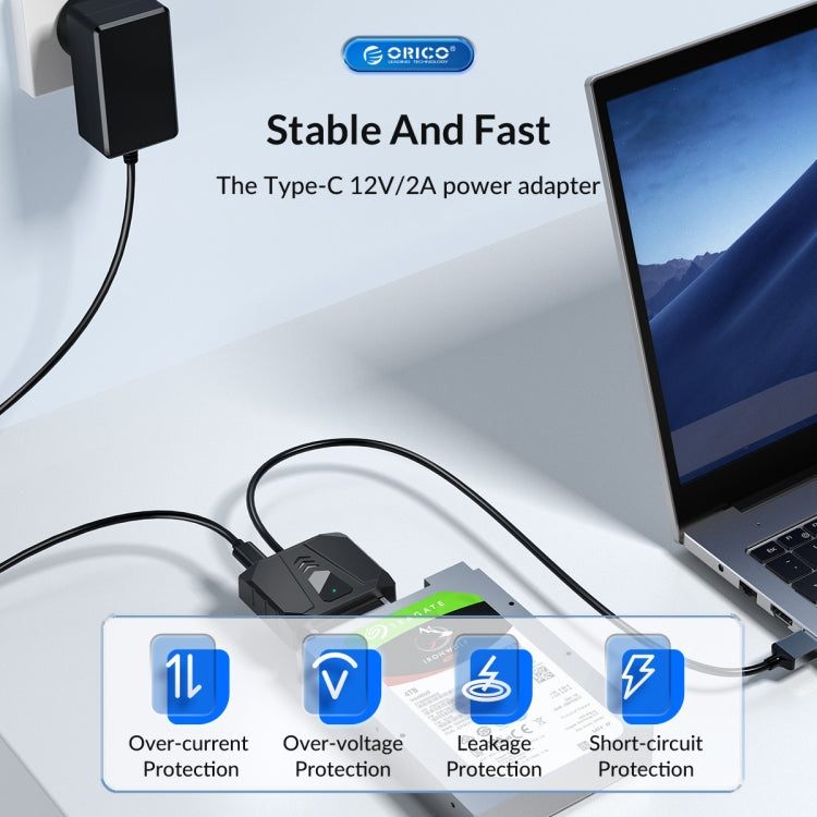 ORICO UTS2 USB 3.0 2.5-inch SATA HDD Adapter with 12V 2A Power Adapter, Cable Length:1m(AU Plug) - USB to IDE / SATA by ORICO | Online Shopping UK | buy2fix