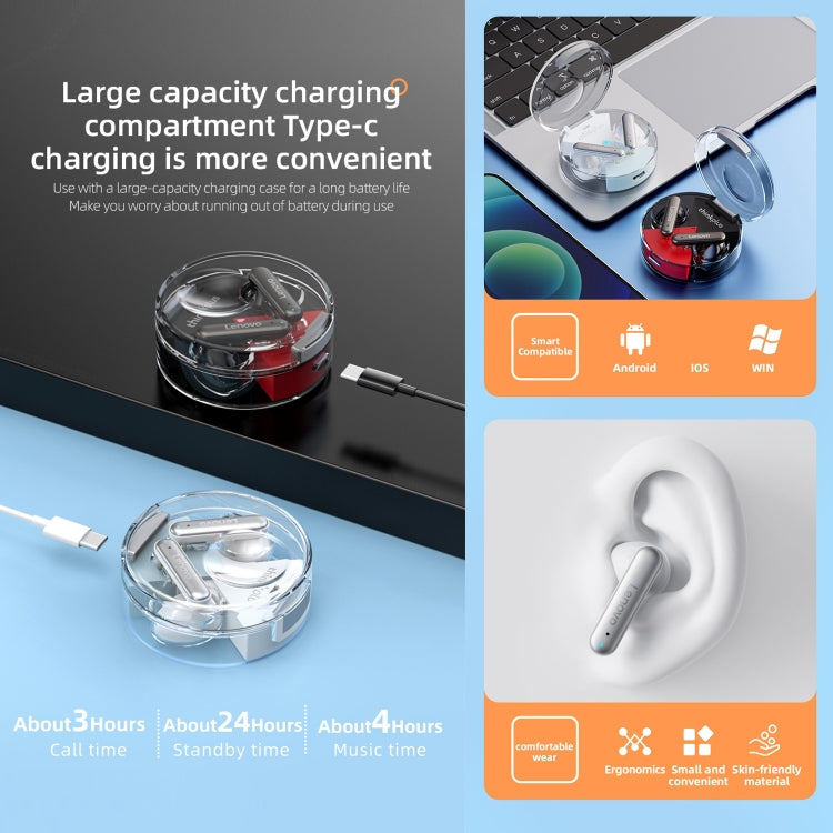 Lenovo LP10 TWS Wireless Bluetooth 5.2 Noise Reduction Earphone with Mic(Black) - TWS Earphone by Lenovo | Online Shopping UK | buy2fix