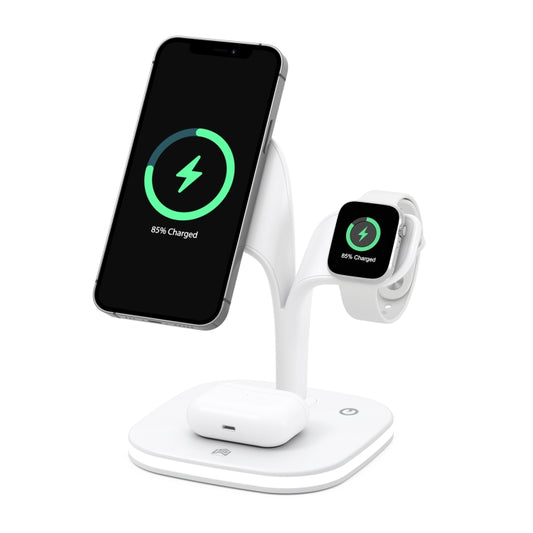 SoulBytes YM-UD22 15W 5 in 1 Magnetic Wireless Charger with Stand Function(White) - Apple Accessories by Soulbytes | Online Shopping UK | buy2fix