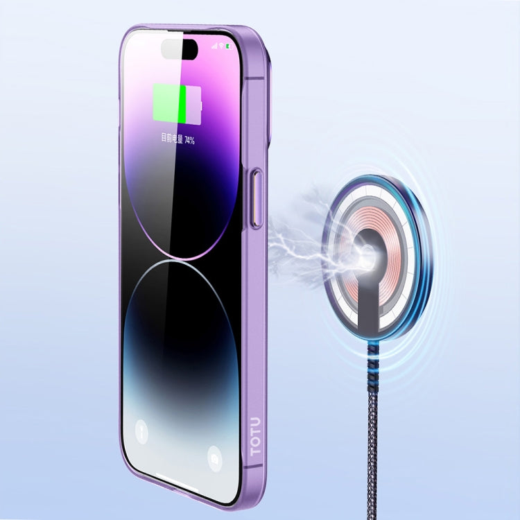 For iPhone 14 TOTUDESIGN AA-194 Crystal Color Series Magsafe Magnetic Phone Case(Purple) - iPhone 14 Cases by TOTUDESIGN | Online Shopping UK | buy2fix